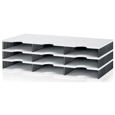 Styrodoc Trio Sorting Station 9 Compartments Grey/Black