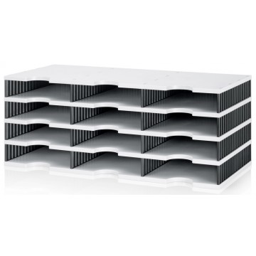 Styrodoc Trio Sorting Station 12 Compartments Grey/Black