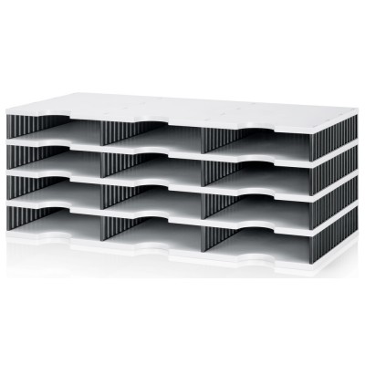 Styrodoc Trio Sorting Station 12 Compartments Grey/Black