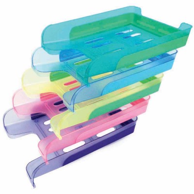 Metro Stackable Single Document Tray 3846S Neon Assorted (2 Pieces)