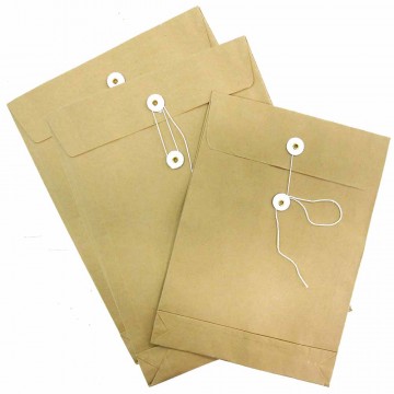 String Envelope (10" x 14" x 2") 25’S Kraft